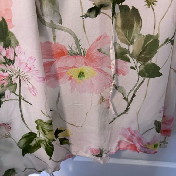 H&M Women’s Cream Floral Print Balloon-Sleeve Midi Dress NWT Size Medium - Picture 4 of 14